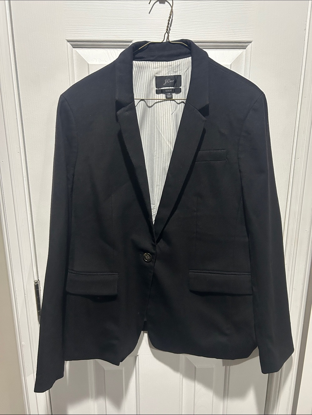 J. Crew Black Women’s Regent Single-Button Notch-Lapel Blazer
